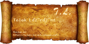 Telek Lóránt névjegykártya